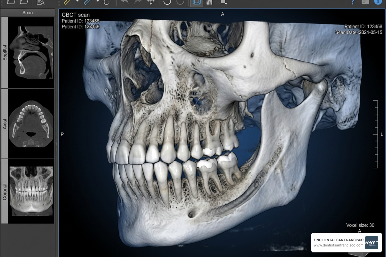 high-resolution 3D CBCT dental scan showing jaw structure - Free implant consultation high-resolution 3D CBCT dental scan showing jaw structure - Free implant consultation