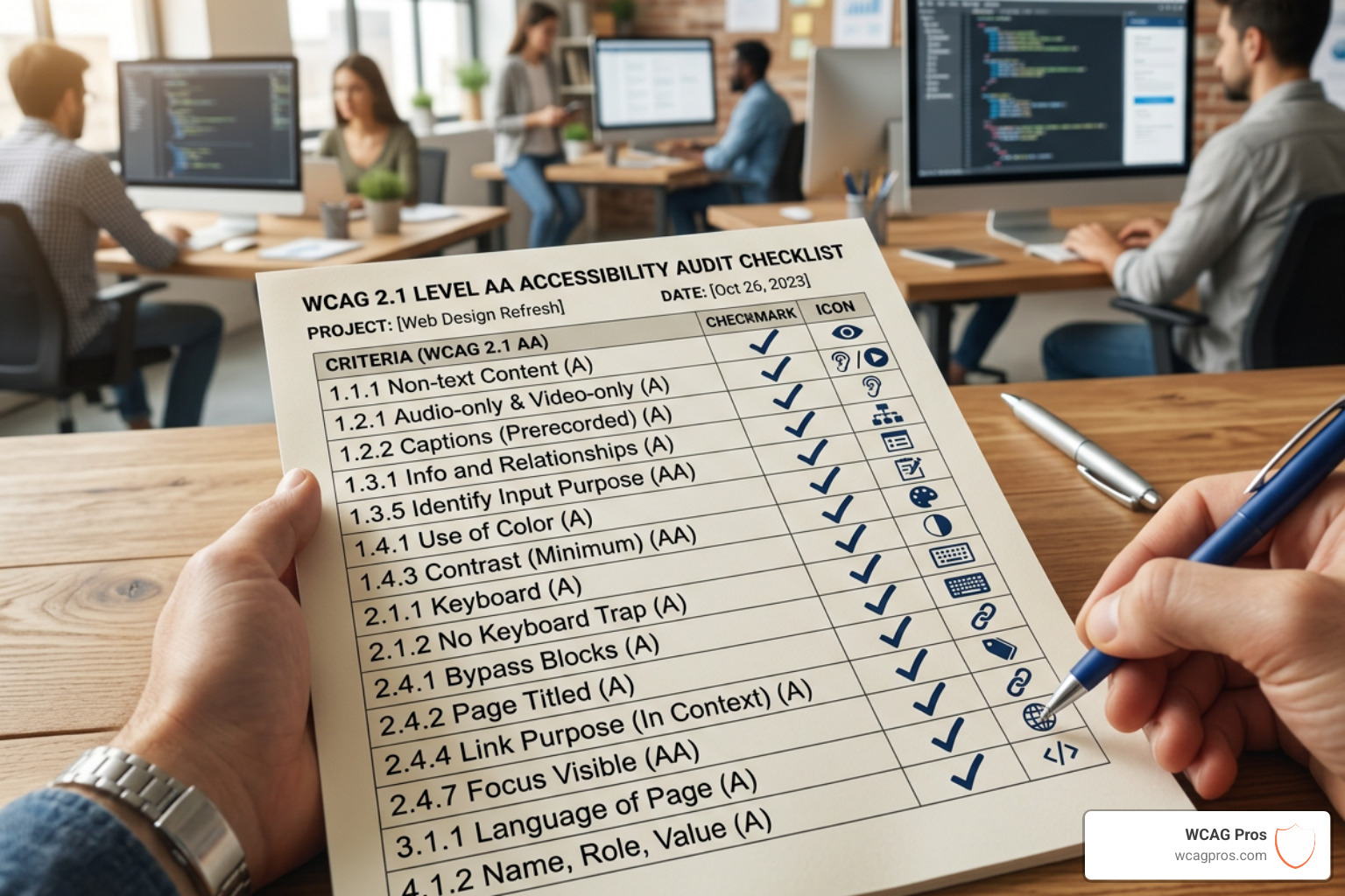 WCAG 2.1 Level AA success criteria checklist - ADA compliance badge certification WCAG 2.1 Level AA success criteria checklist - ADA compliance badge certification