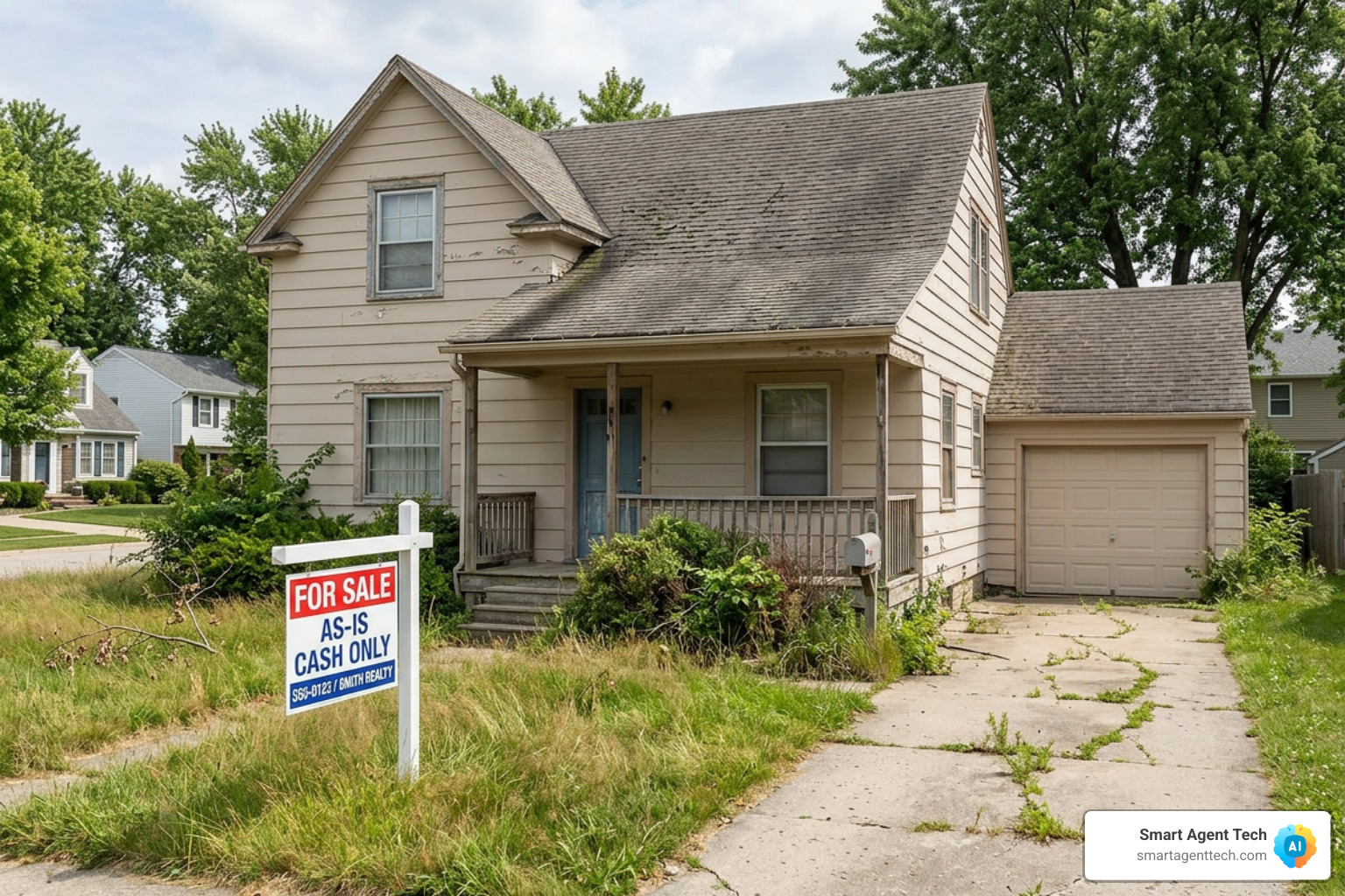 A house in need of minor repairs being sold as-is for cash - quick cash for property