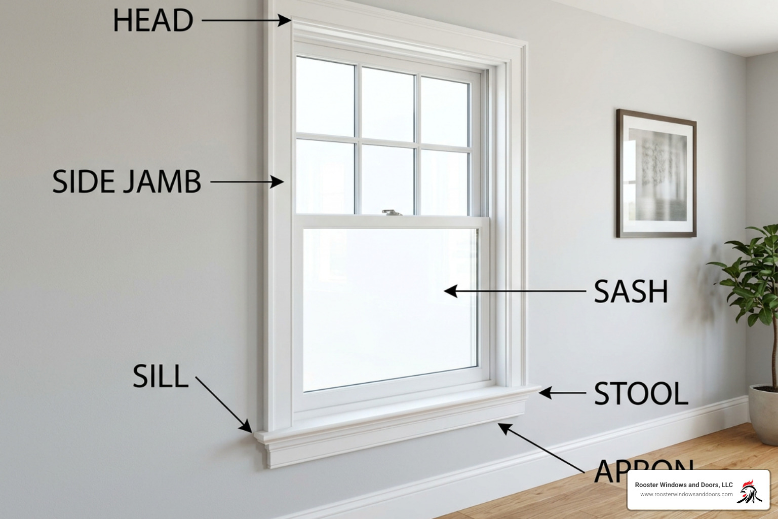 anatomy of a window frame showing head jambs and sill - double hung window components anatomy of a window frame showing head jambs and sill - double hung window components