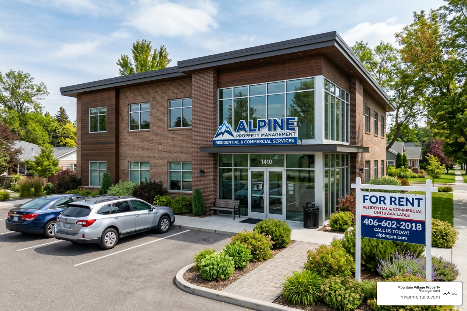 professional property management office with a For Rent sign showing 406-602-2018 - hassle free rental management professional property management office with a For Rent sign showing 406-602-2018 - hassle free rental management