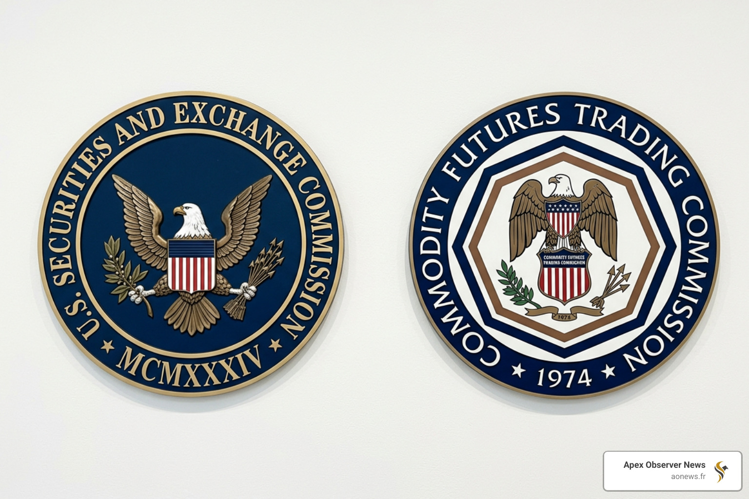 regulatory agency seals of the SEC and CFTC - crypto news