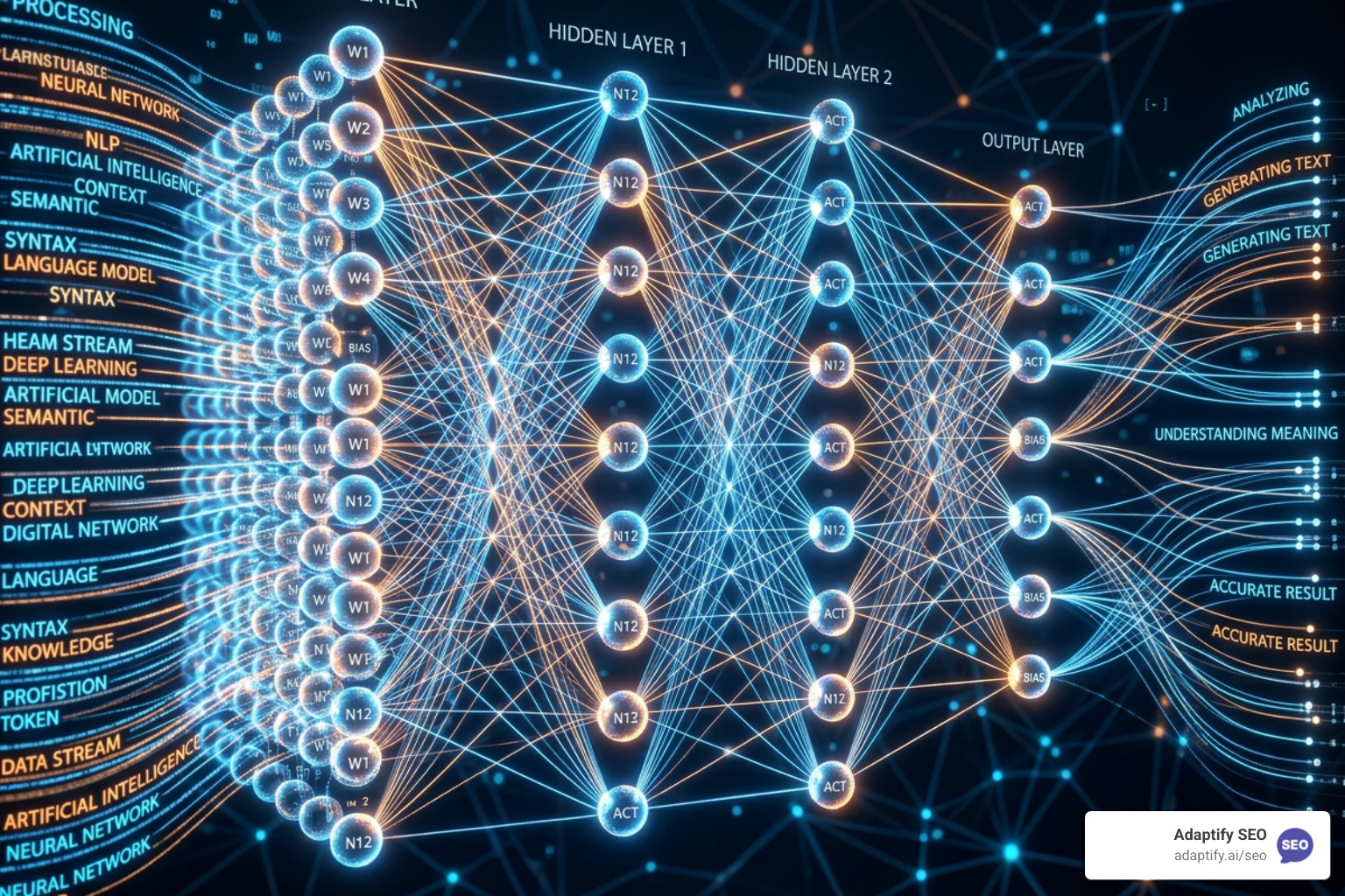 Visualization of a neural network processing text data - ai writer software