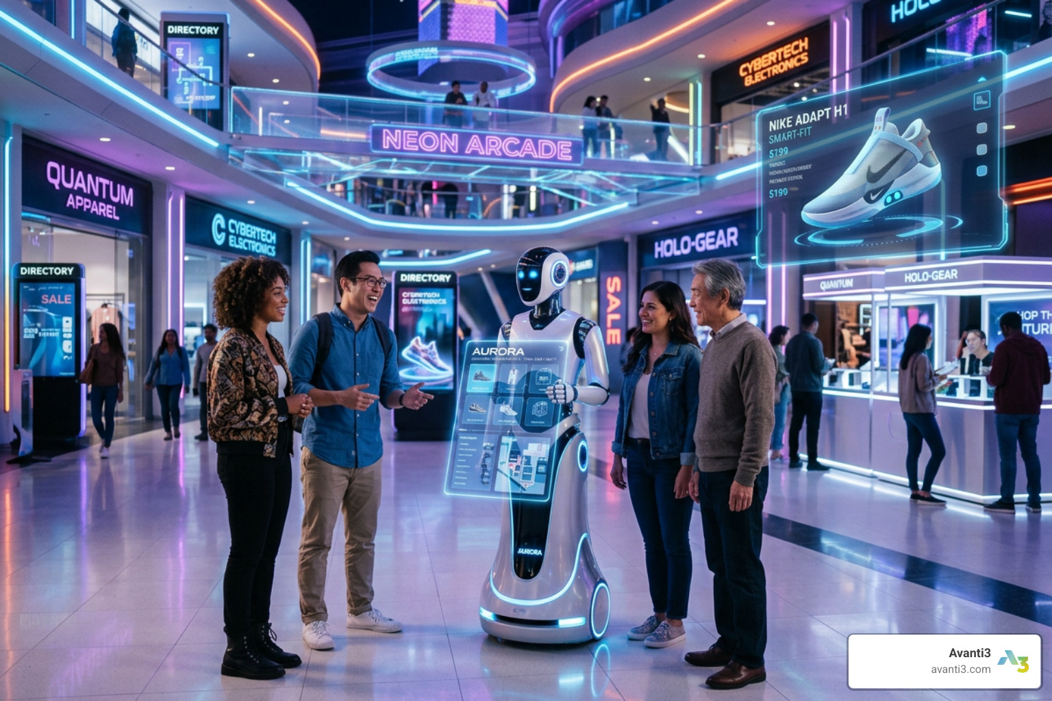 AI-powered virtual shopping assistant in a digital mall - AR VR retail