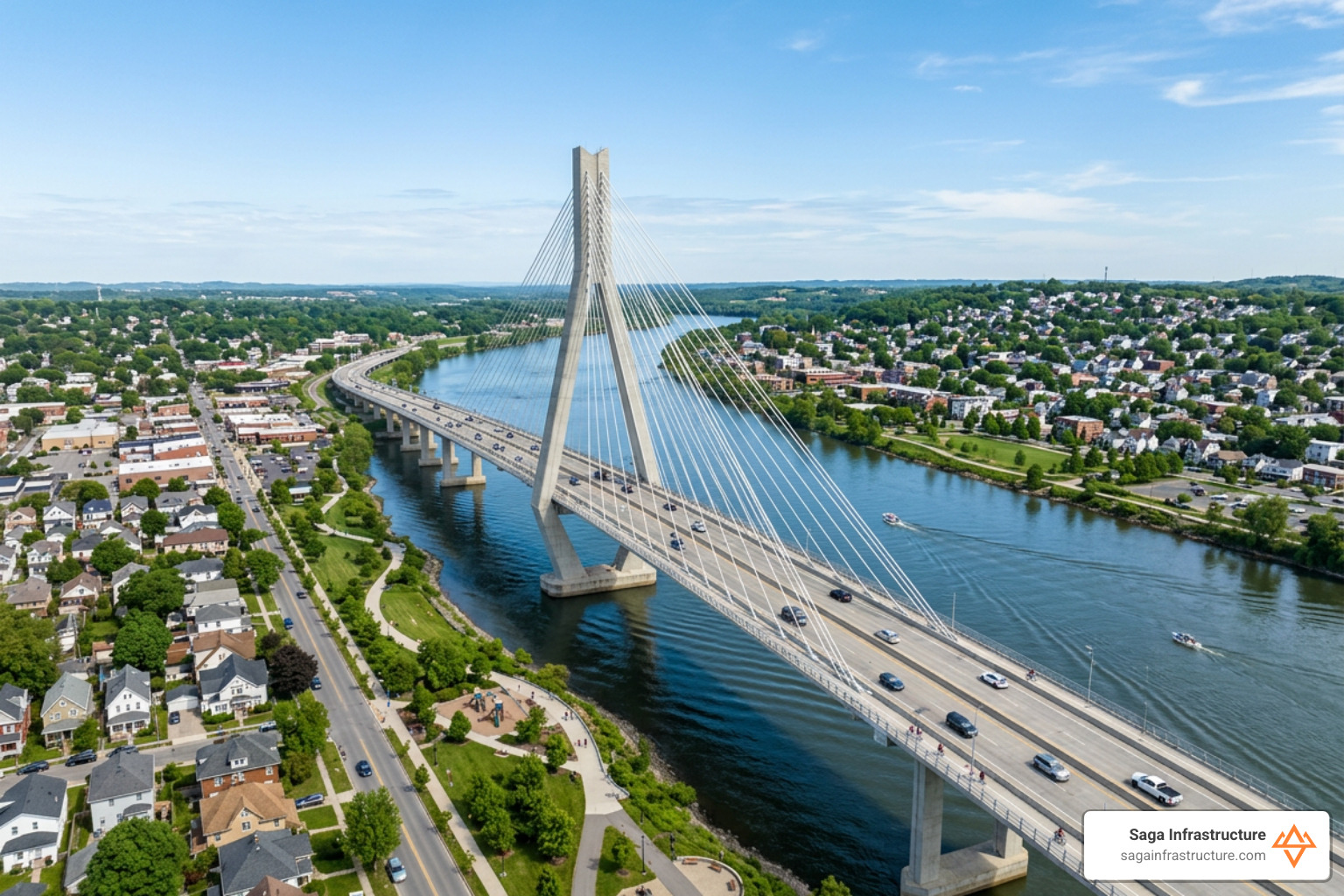 modern bridge connecting two communities - infrastructure development partners