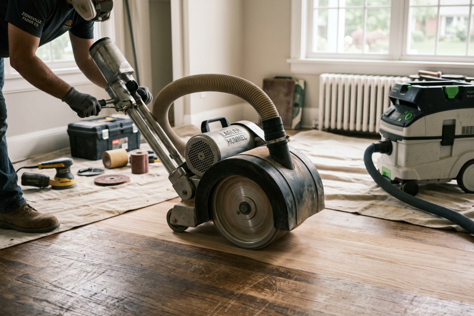 floor sanding equipment preparation dust containment Zionsville Indiana - Zionsville floor staining services floor sanding equipment preparation dust containment Zionsville Indiana - Zionsville floor staining services