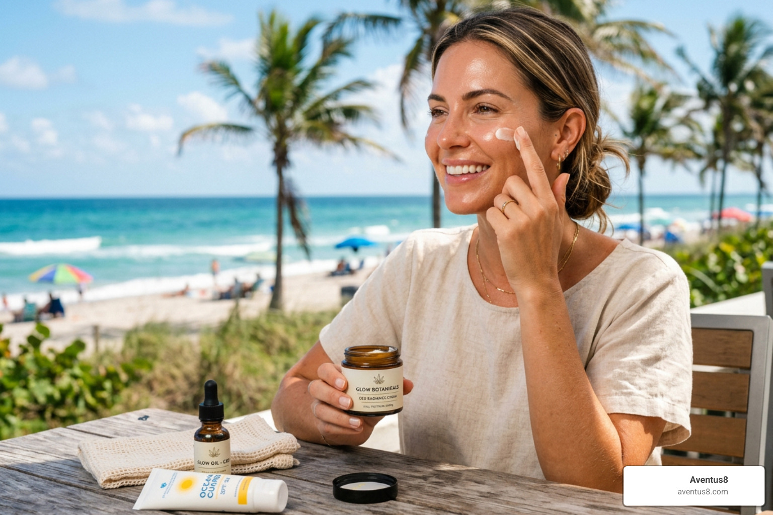 CBD for skin care products with glowing skin in Hollywood FL sunshine - CBD for skin care CBD for skin care products with glowing skin in Hollywood FL sunshine - CBD for skin care