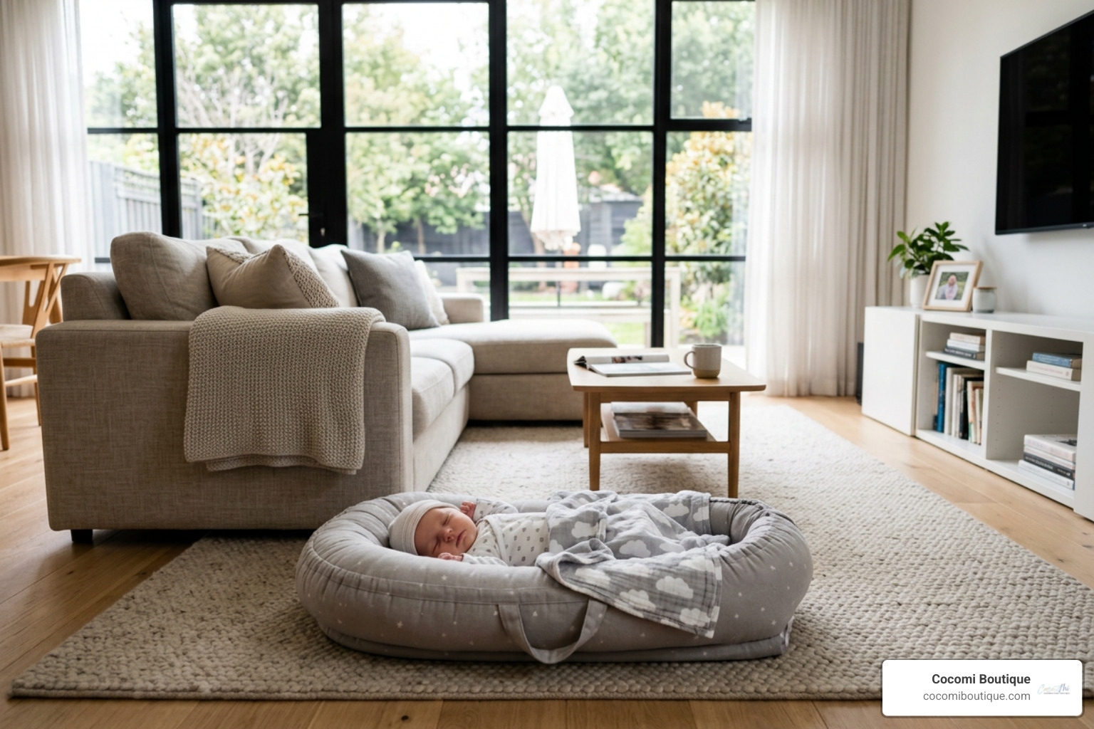 A portable lounger in a modern living room setting - best infant loungers A portable lounger in a modern living room setting - best infant loungers