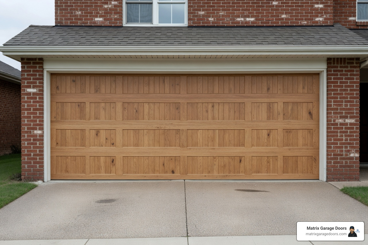 Technician checking track gaps with a measuring tape - Garage door track adjustment