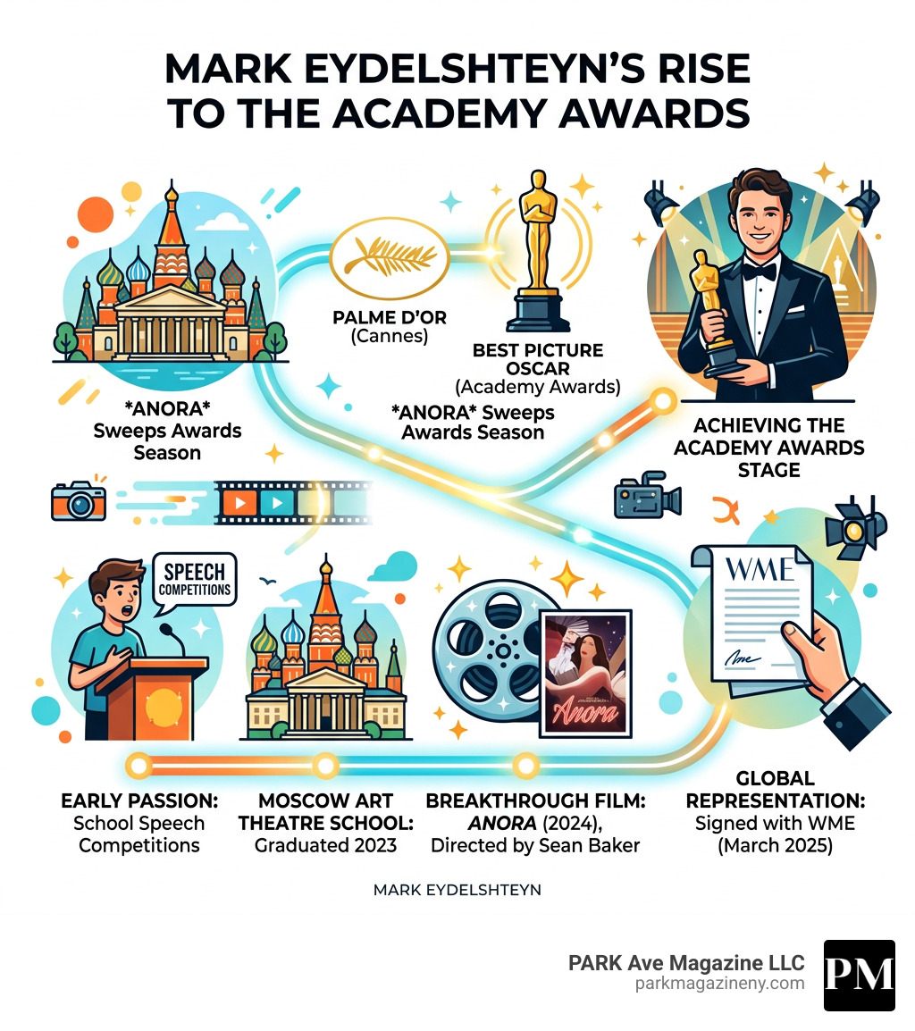 Mark Eydelshteyn's rise from Nizhny Novgorod to the Academy Awards infographic - mark eydelshteyn infographic 