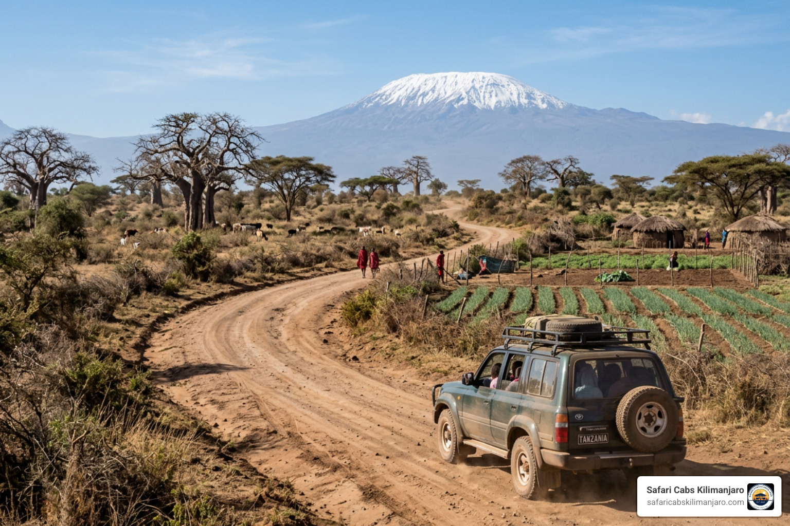 Scenic drive through the Tanzanian countryside toward Chemka Hot Springs - chemka hot springs arusha