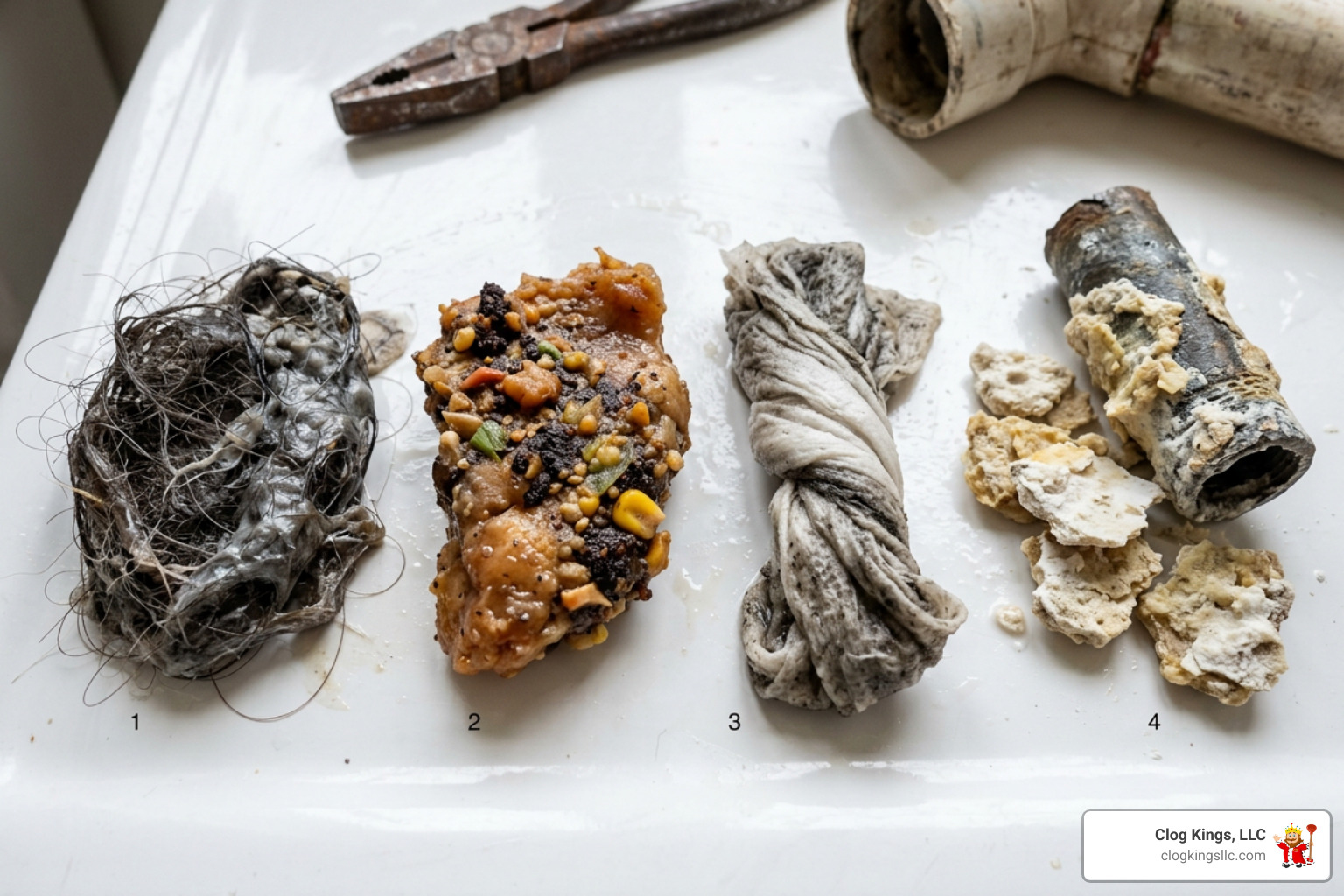 Common household clog culprits: hair, grease, wipes, and mineral scale - Drain Cleaning