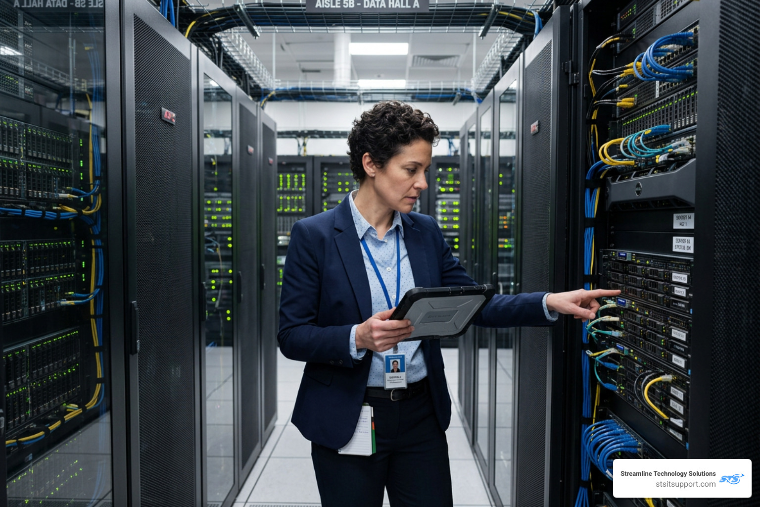 technical consultant examining server racks - it audit fort lauderdale