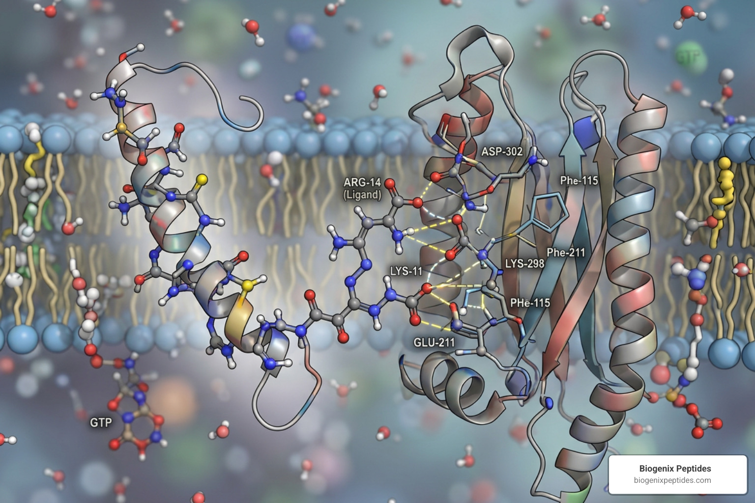 molecular structures of peptides interacting - peptide blends