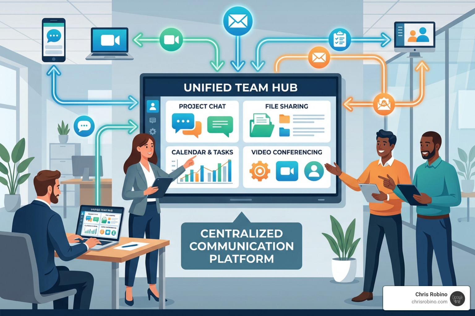 Secure communication architecture for centralized platforms - centralized communication platform