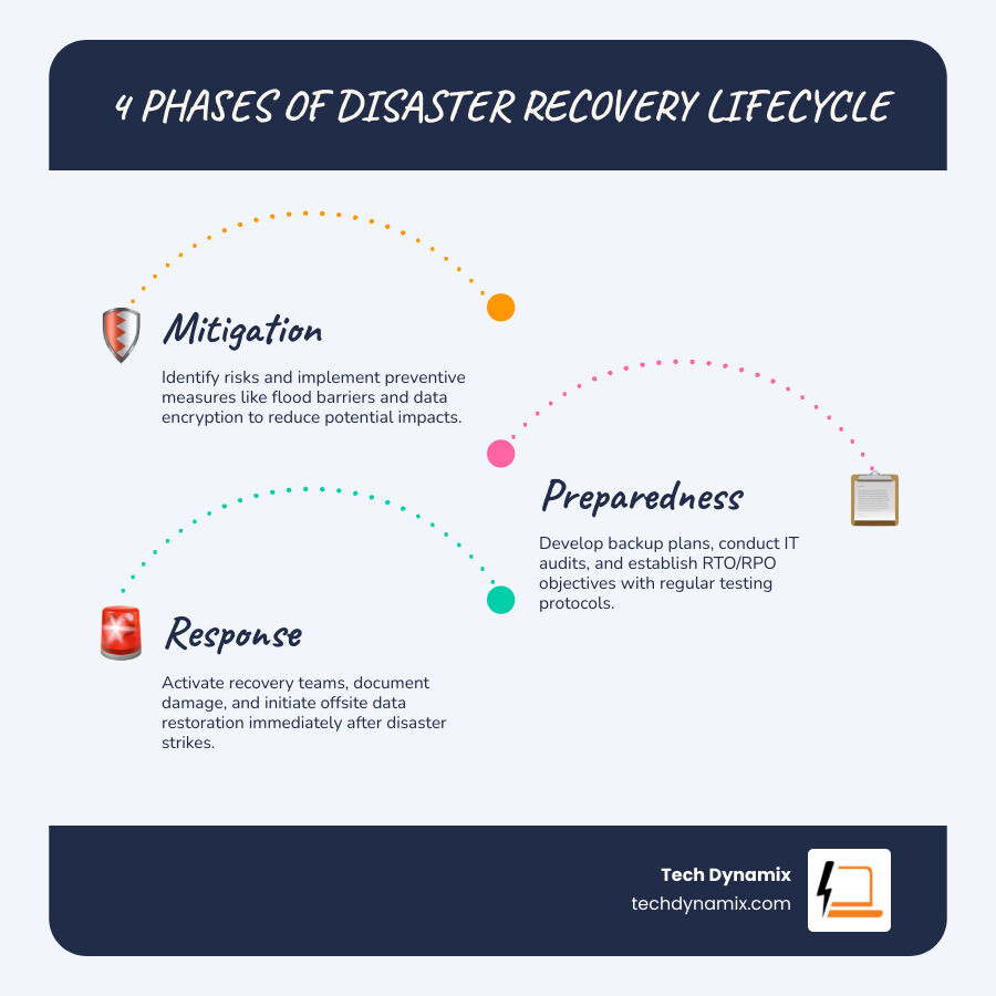 4 phases of the disaster recovery lifecycle: Mitigation, Preparedness, Response, Recovery - Disaster recovery Ohio