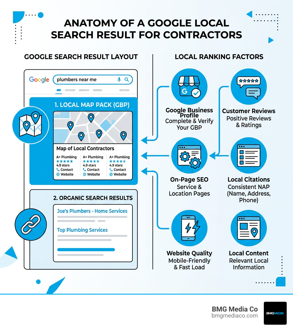 Anatomy of a Google local search result for contractors — Map Pack, organic results, and ranking factors - local seo for Anatomy of a Google local search result for contractors — Map Pack, organic results, and ranking factors - local seo for