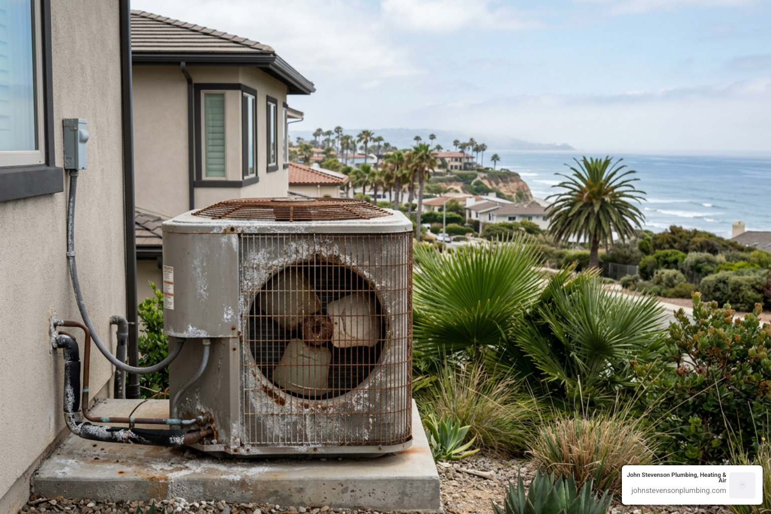 Coastal Carlsbad air affecting HVAC units with salt air corrosion - best furnace maintenance in carlsbad, ca Coastal Carlsbad air affecting HVAC units with salt air corrosion - best furnace maintenance in carlsbad, ca