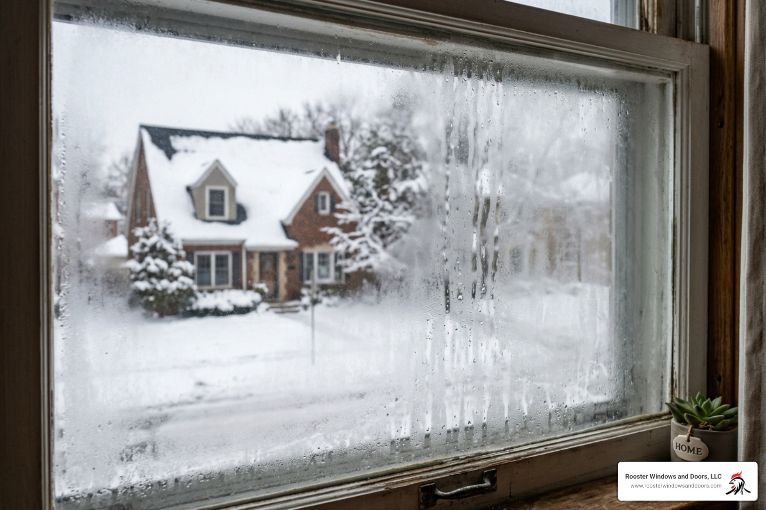 foggy window glass in a Chicago home showing seal failure - window glass replacement in chicago