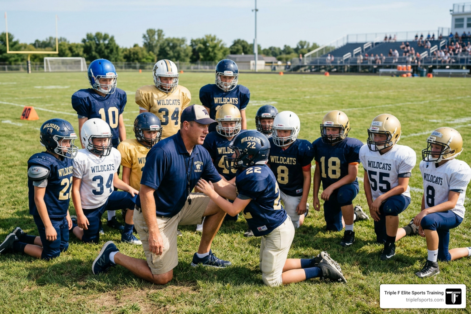 coach demonstrating tackling technique to youth players - football drills for young players coach demonstrating tackling technique to youth players - football drills for young players