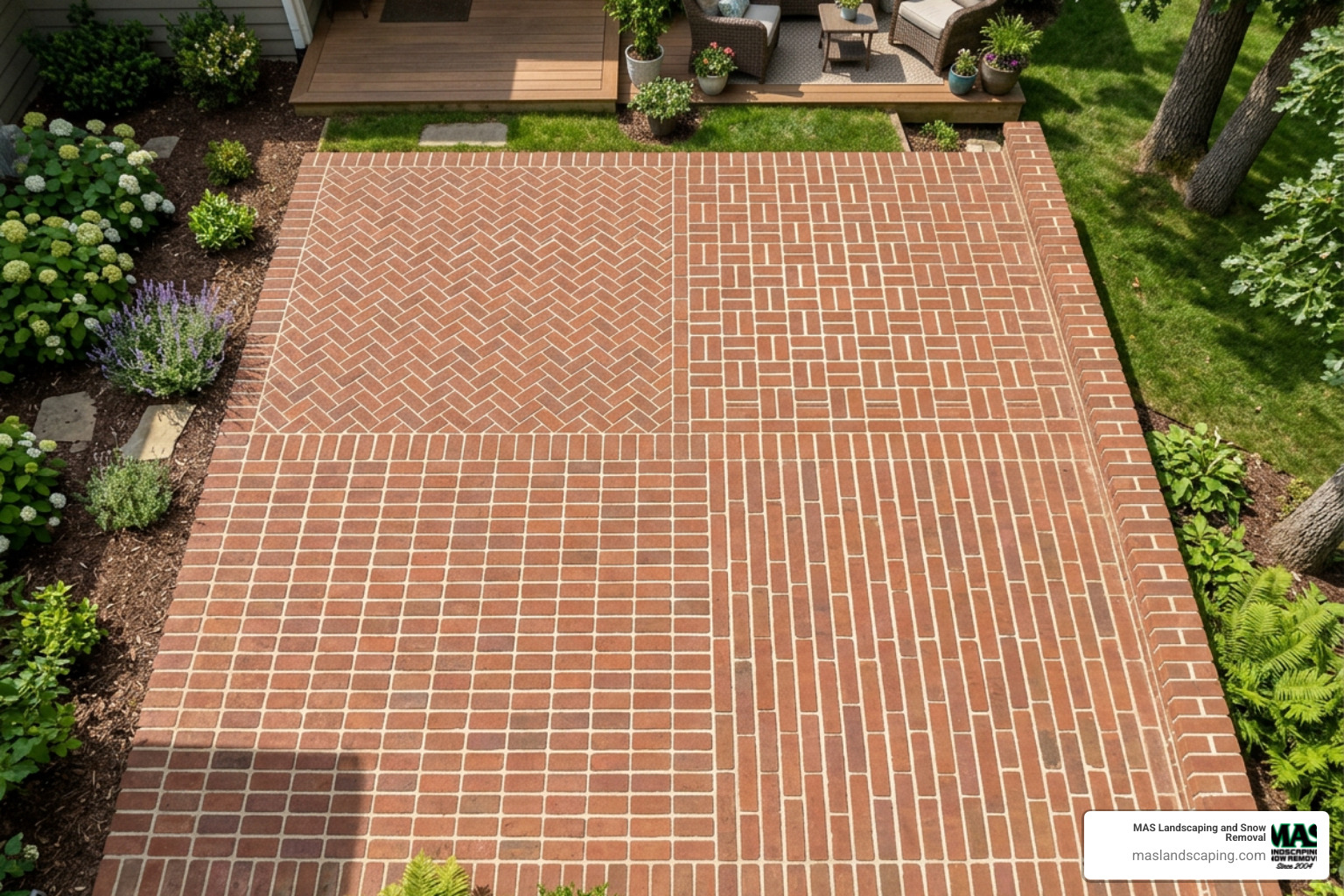 various brick paver patterns including herringbone and basketweave - brick paver patio