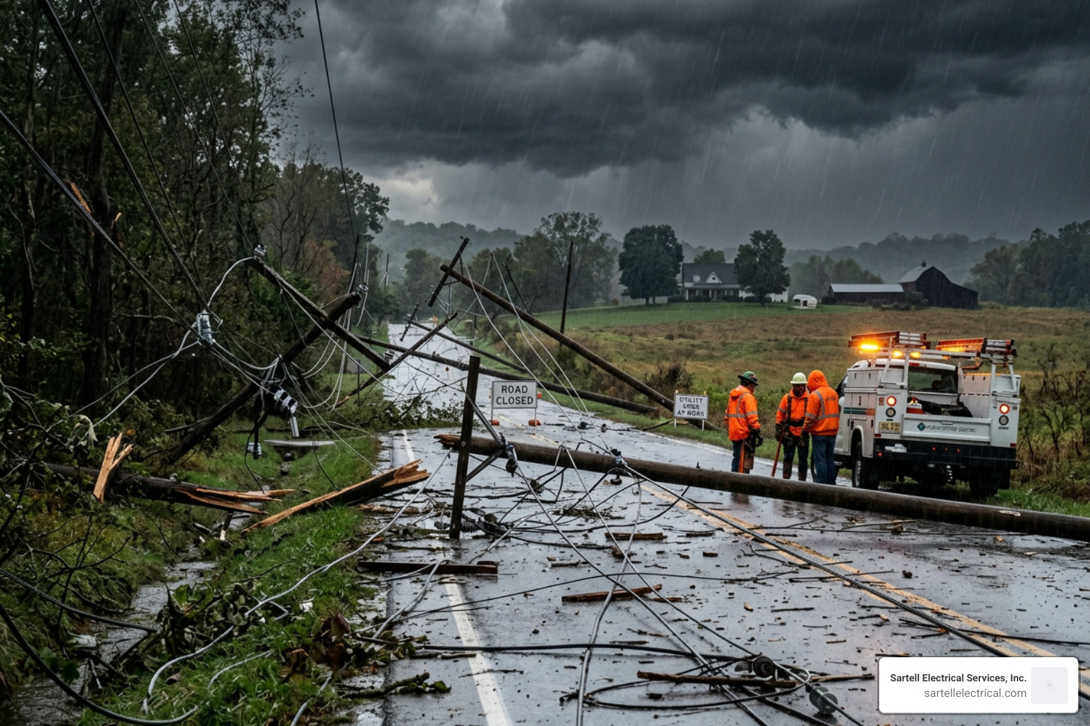 Storm-damaged power lines causing a regional outage - electrical system reliability Storm-damaged power lines causing a regional outage - electrical system reliability
