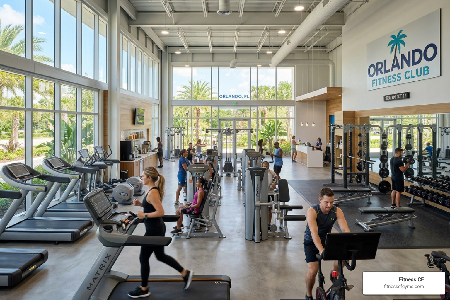 Modern fitness facility interior with high-end equipment - gyms near Orlando
