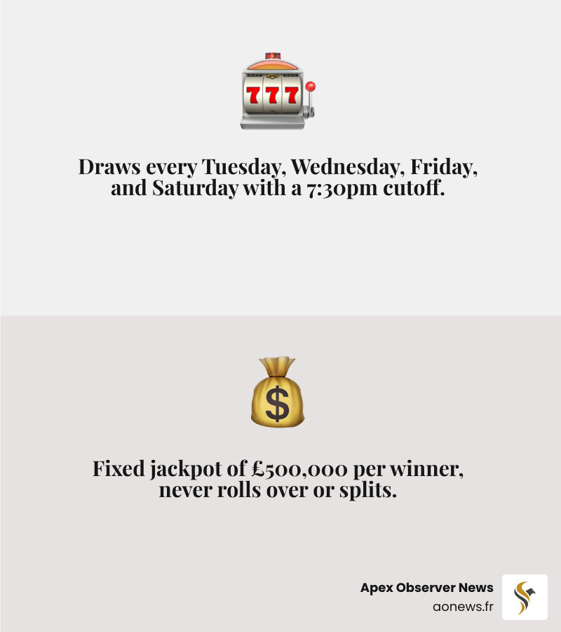 Thunderball draw schedule, prize tiers, and weekly draw days infographic - thunderball lottery results infographic