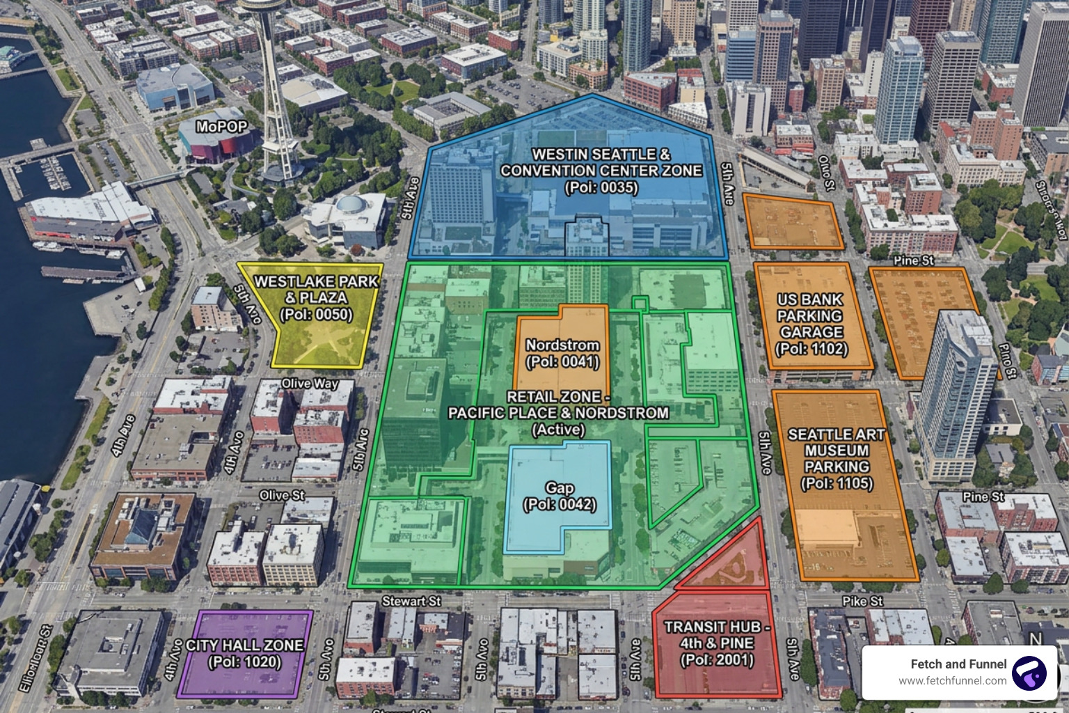 digital map with custom polygon fences around buildings - geofencing agency digital map with custom polygon fences around buildings - geofencing agency