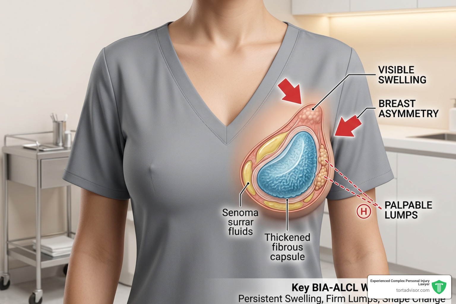 Common warning signs of BIA-ALCL: swelling, lumps, and breast asymmetry - recall on gummy bear implants Common warning signs of BIA-ALCL: swelling, lumps, and breast asymmetry - recall on gummy bear implants