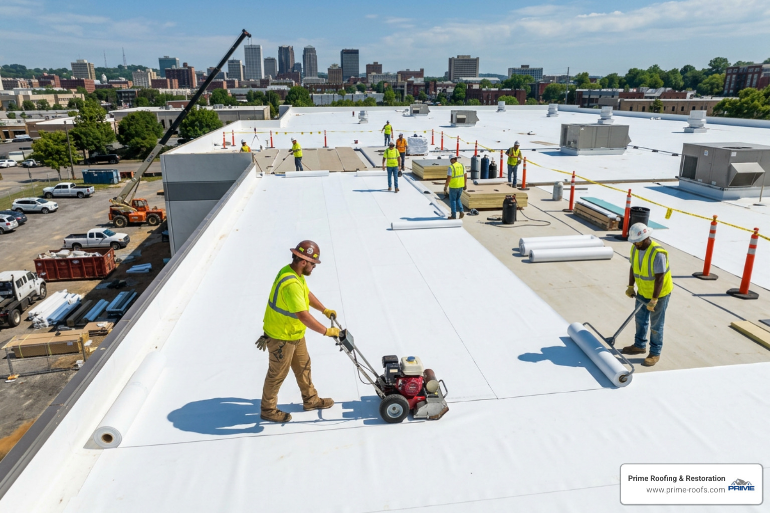Flat roof installation in Alabama city - Commercial roofing Alabama