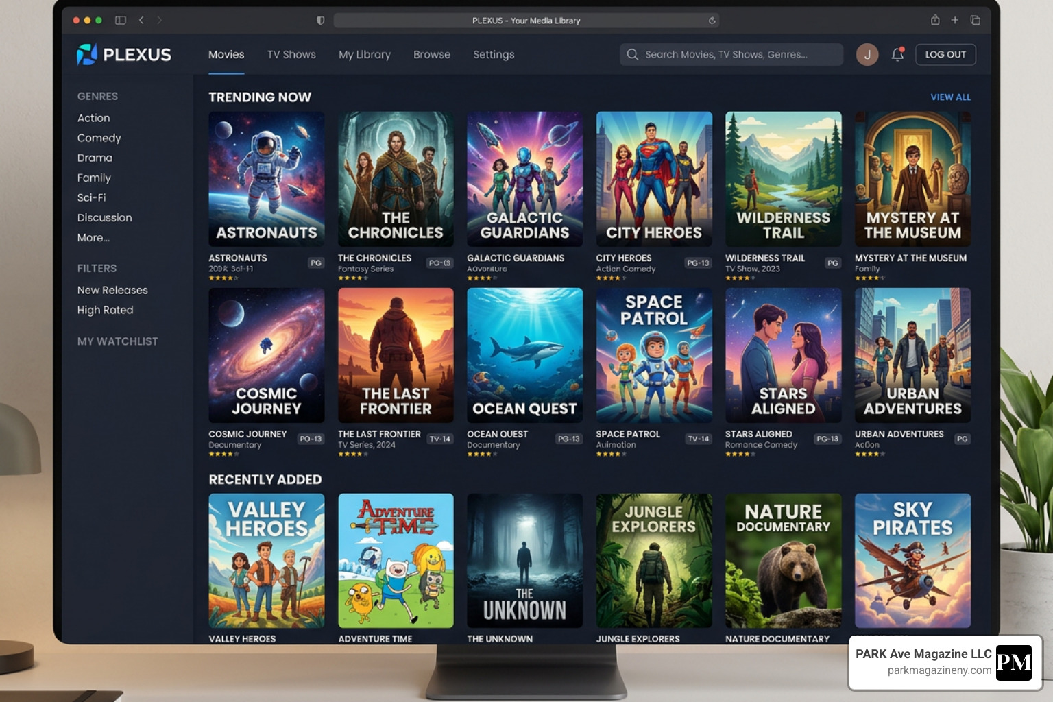digital media library interface showing various movie posters - myflixer