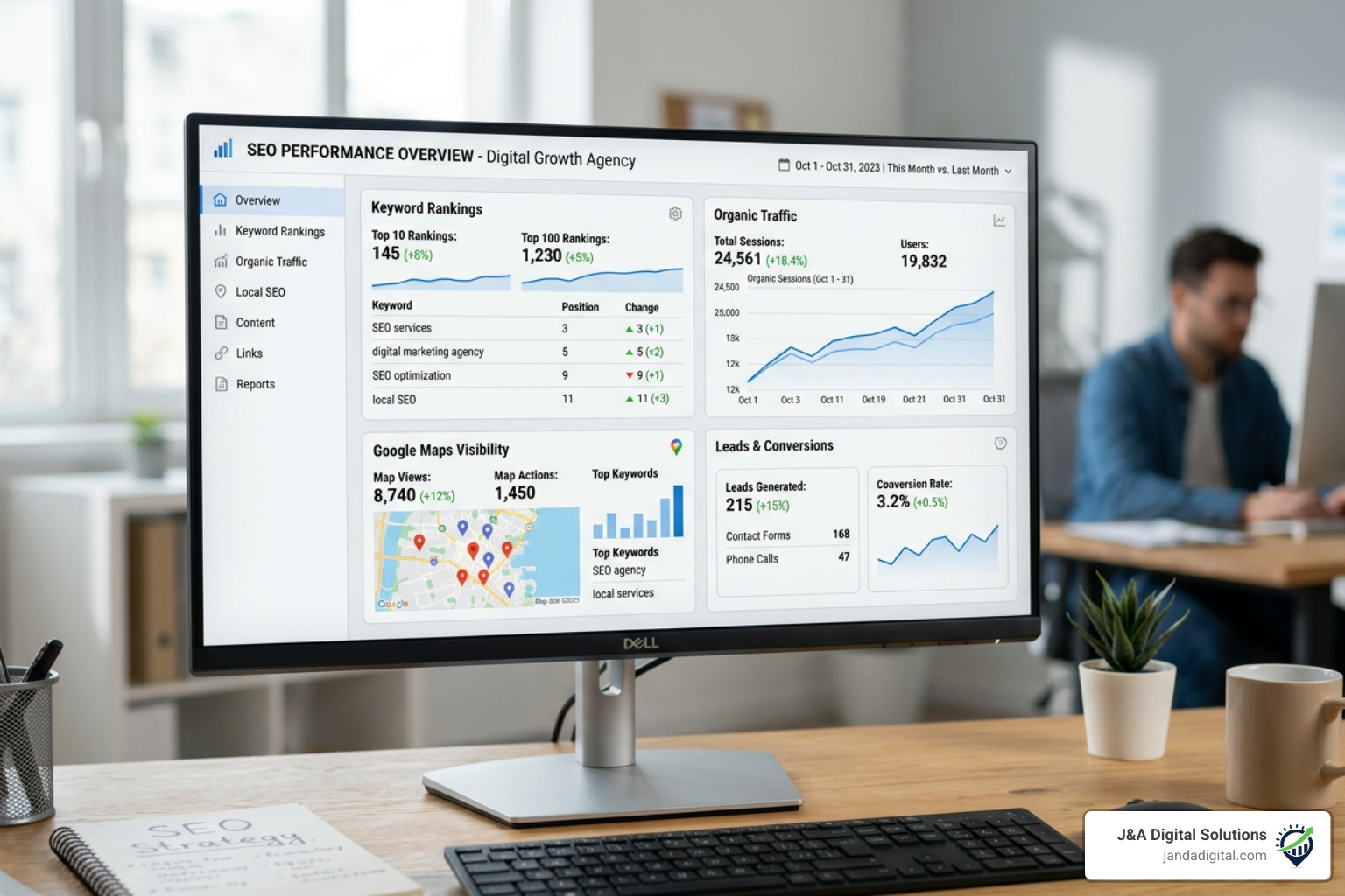 SEO dashboard showing key performance indicators - Which digital marketing companies in Lancaster, Ohio offer the best value