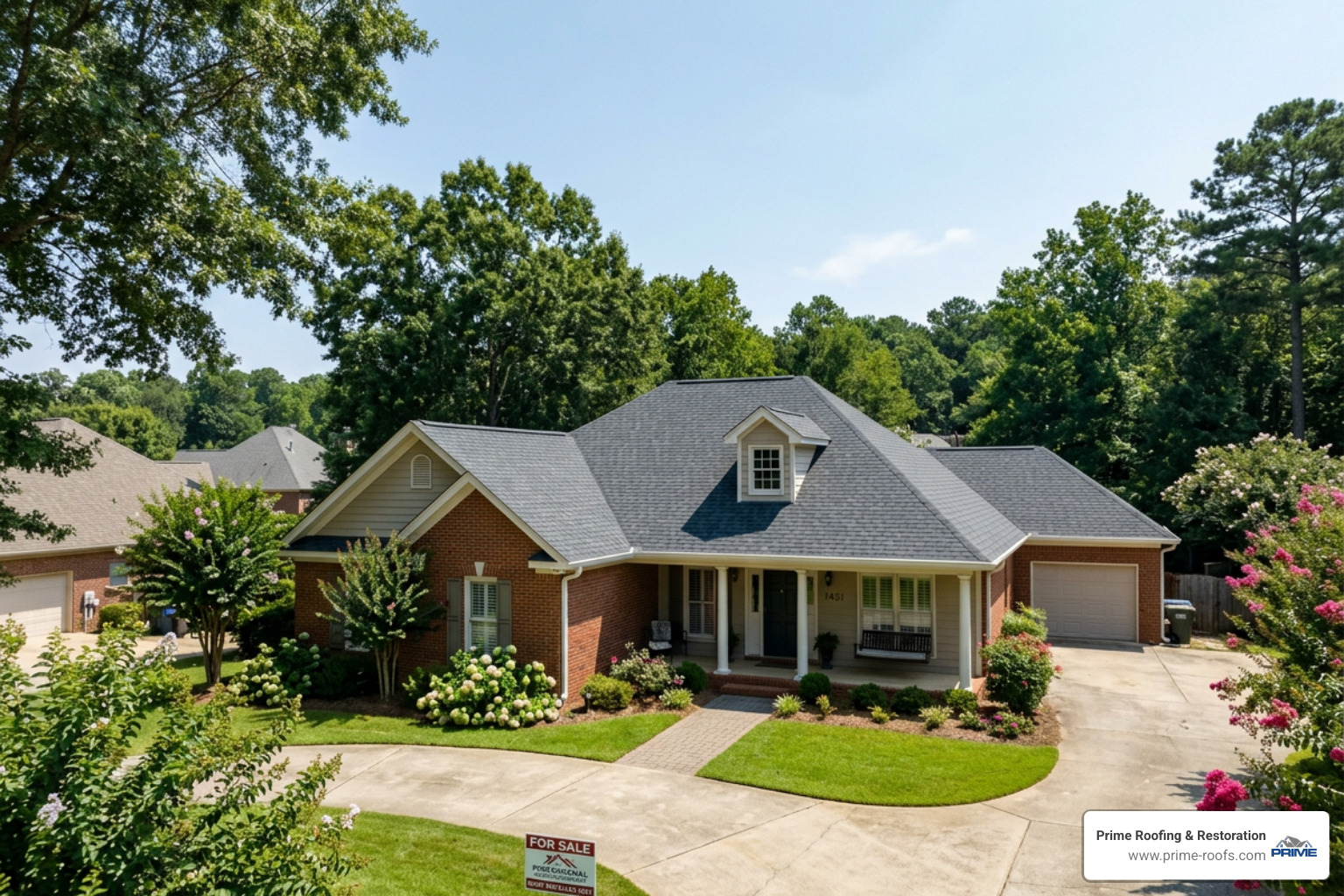 professionally installed residential roof in Alabama - local roofing company