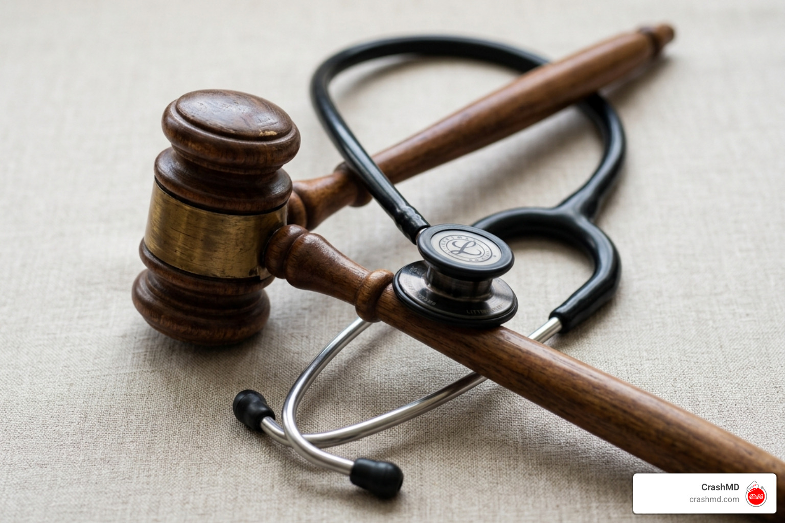 legal gavel and medical stethoscope representing the intersection of law and health - Personal injury claim legal gavel and medical stethoscope representing the intersection of law and health - Personal injury claim
