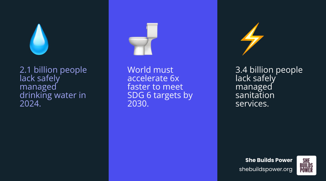 Infographic showing the 6x acceleration needed across SDG 6 targets by 2030 with current vs. required progress rates - sdg 6 Infographic showing the 6x acceleration needed across SDG 6 targets by 2030 with current vs. required progress rates - sdg 6