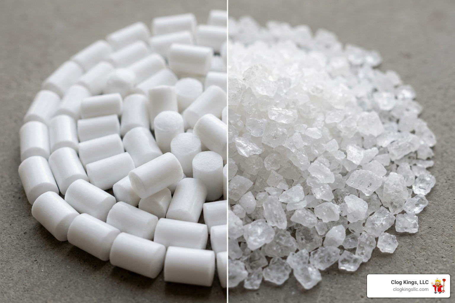 salt pellets and crystals showing different textures and purity levels - cheapest place to buy water softener salt