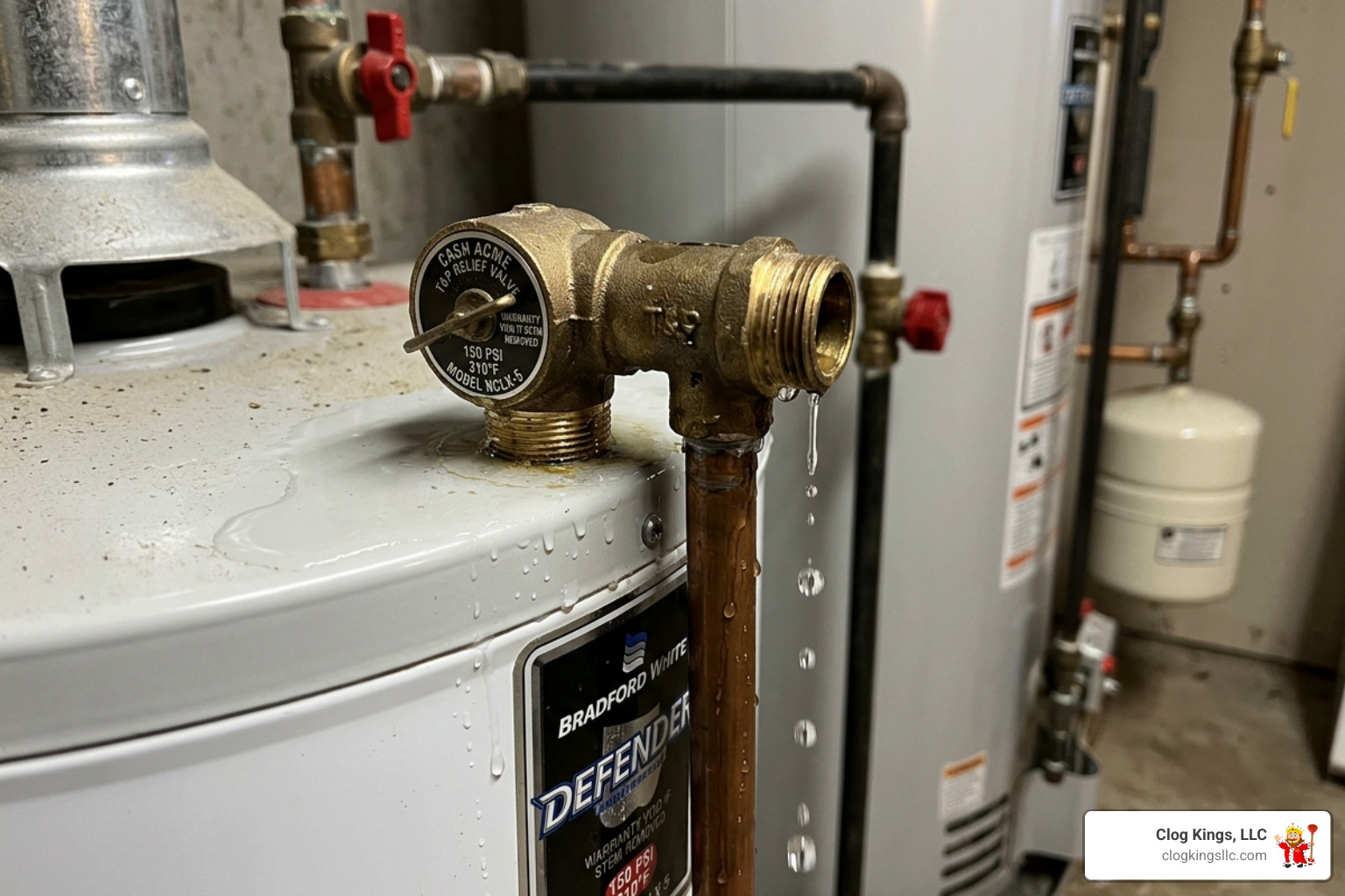 Dripping temperature and pressure relief valve indicating high system pressure - adding an expansion tank to water heater