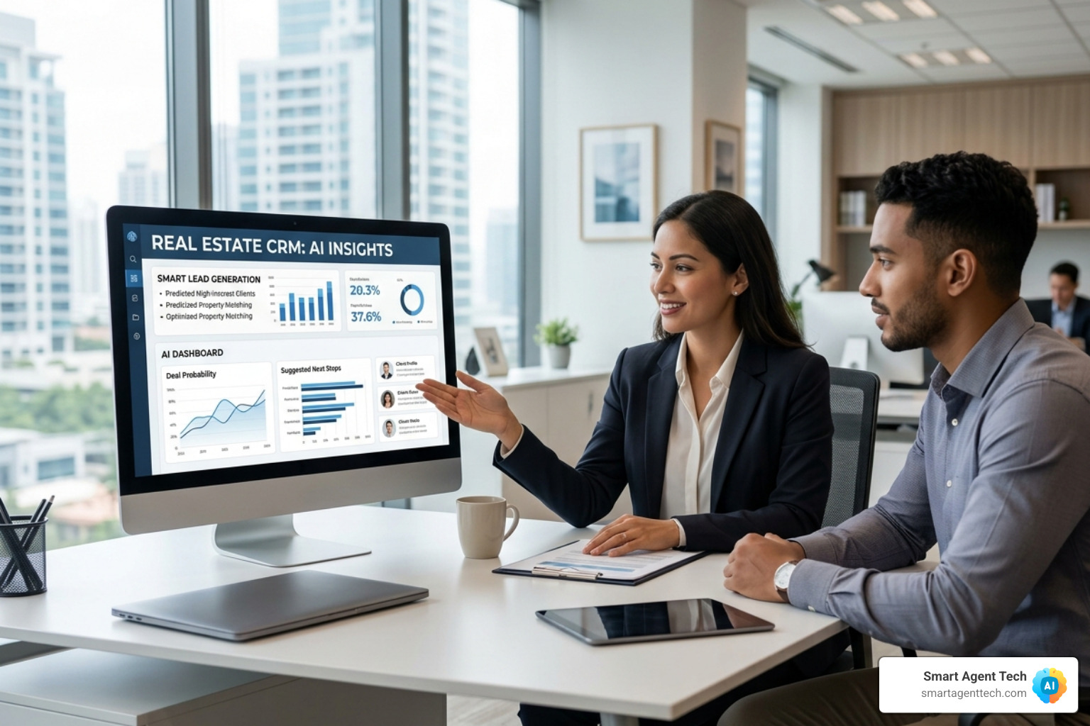 Digital network connecting property listings and agent spheres - crm ai real estate