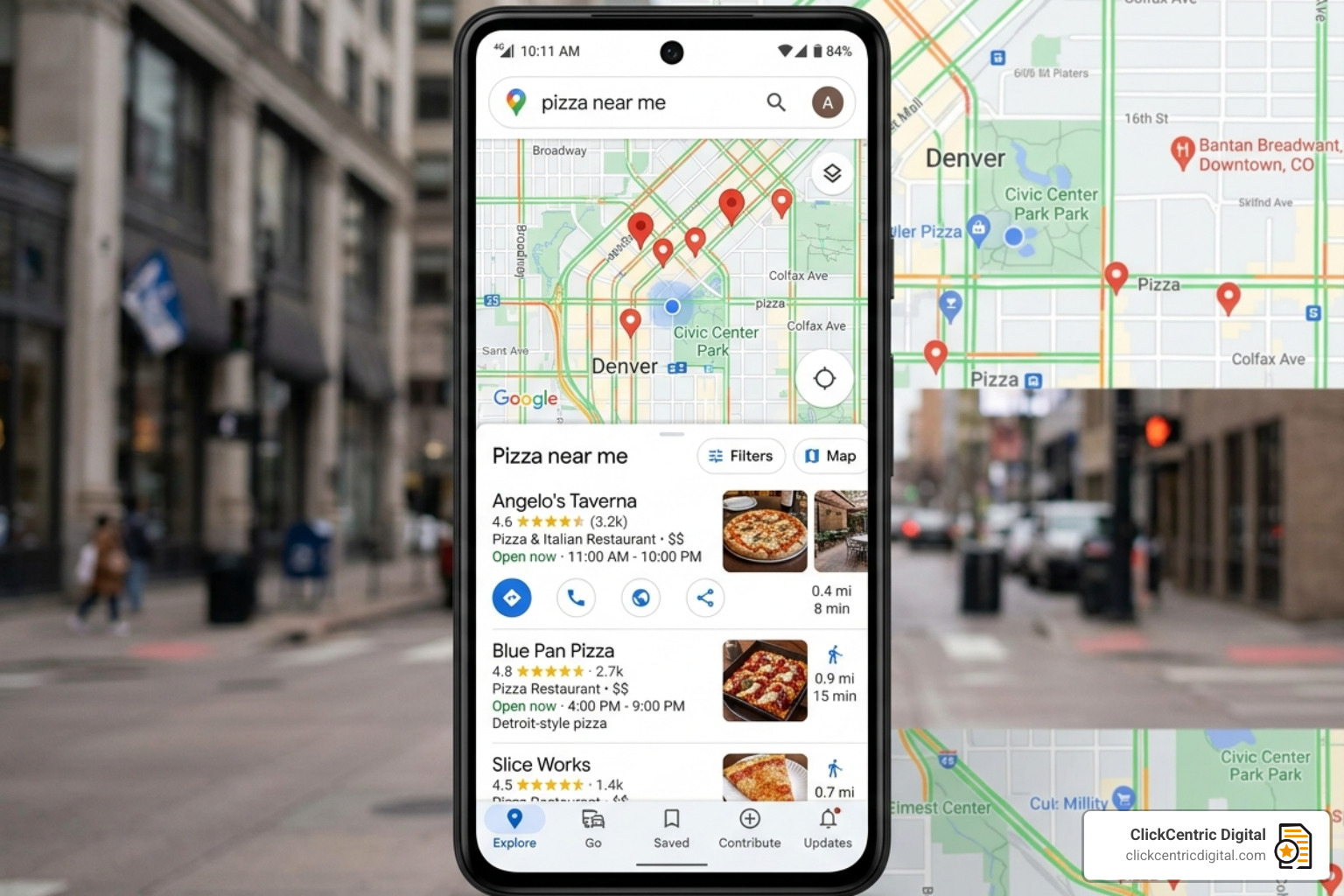 Google Maps local pack showcasing the top 3 local results for a search query - seo for gmb