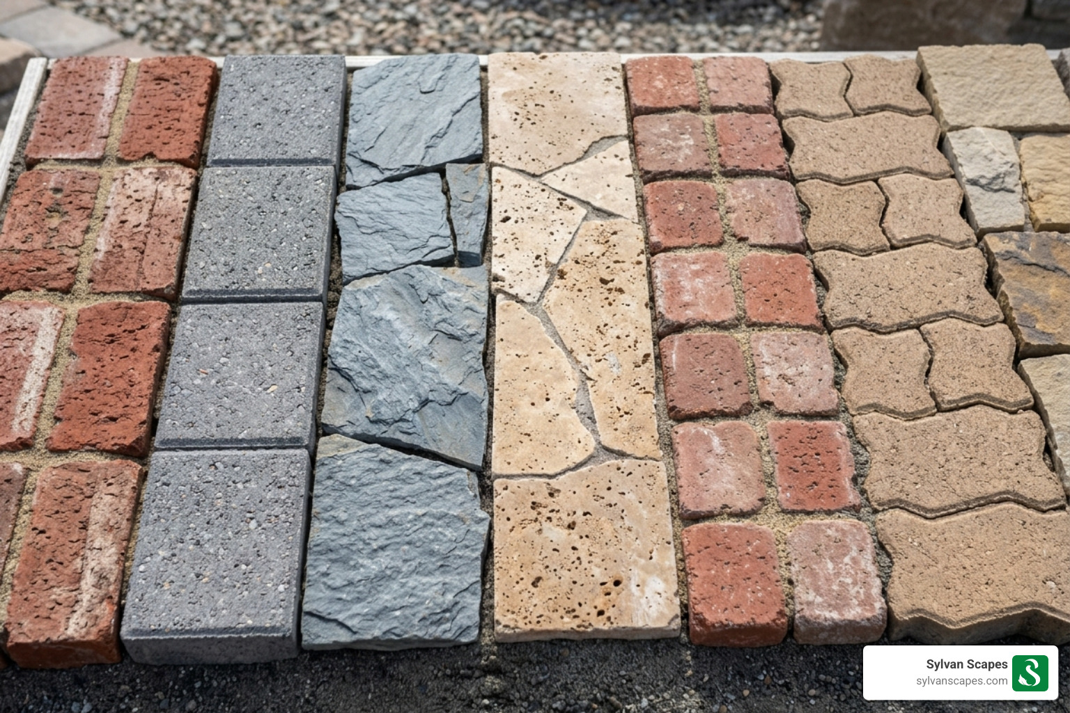 Various types of pavers including brick, concrete, and natural stone styles - paver patio installation companies near me Various types of pavers including brick, concrete, and natural stone styles - paver patio installation companies near me