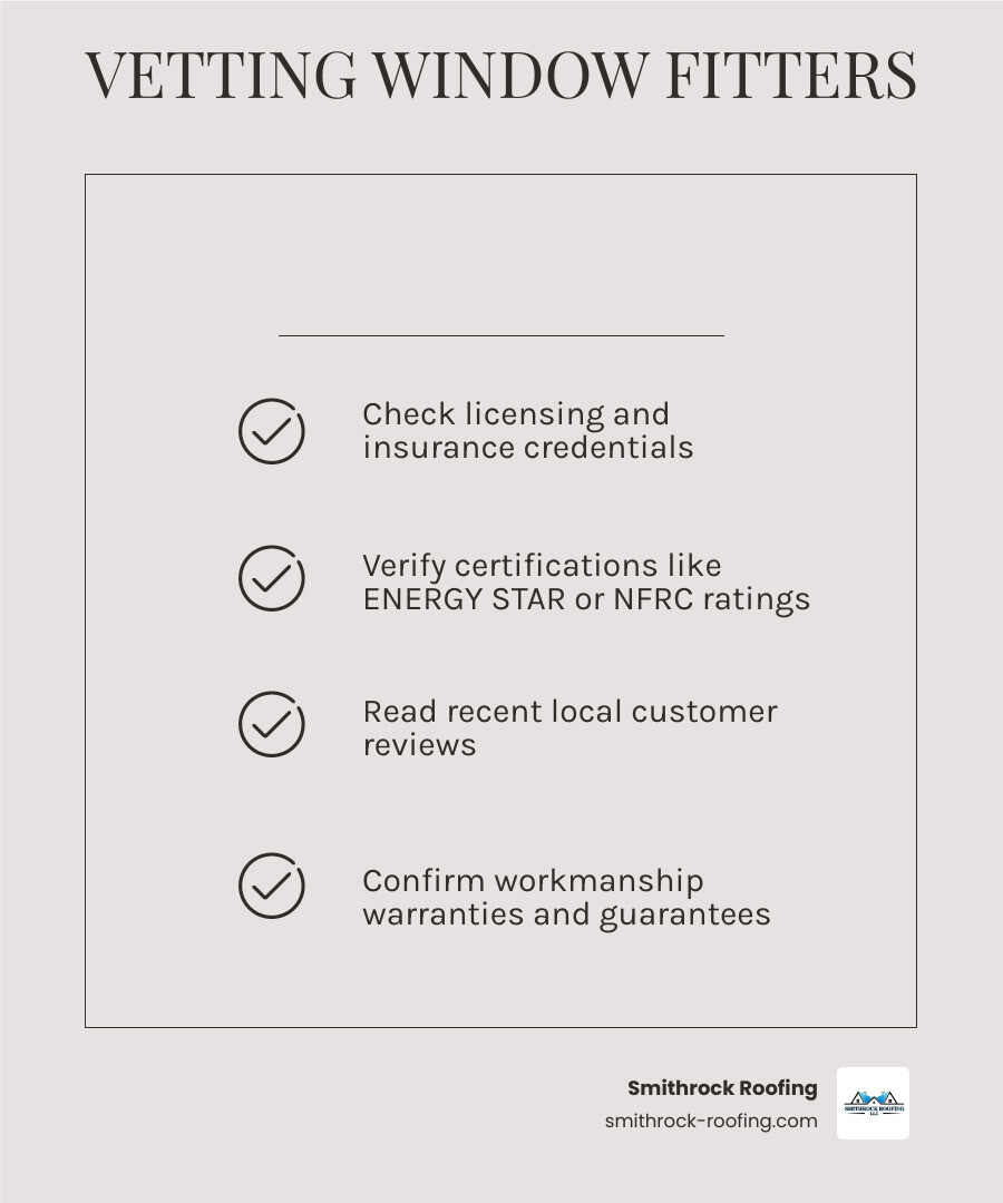 Infographic showing key facts about finding and hiring window fitters near you - window fitters near me infographic