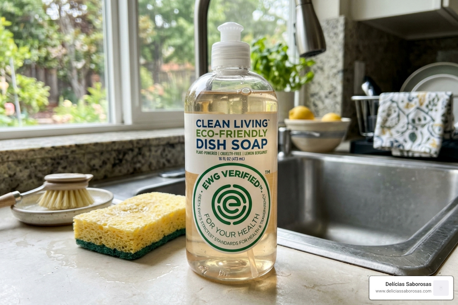 EWG VERIFIED mark on a cleaning product bottle - ewg ecos dish soap EWG VERIFIED mark on a cleaning product bottle - ewg ecos dish soap