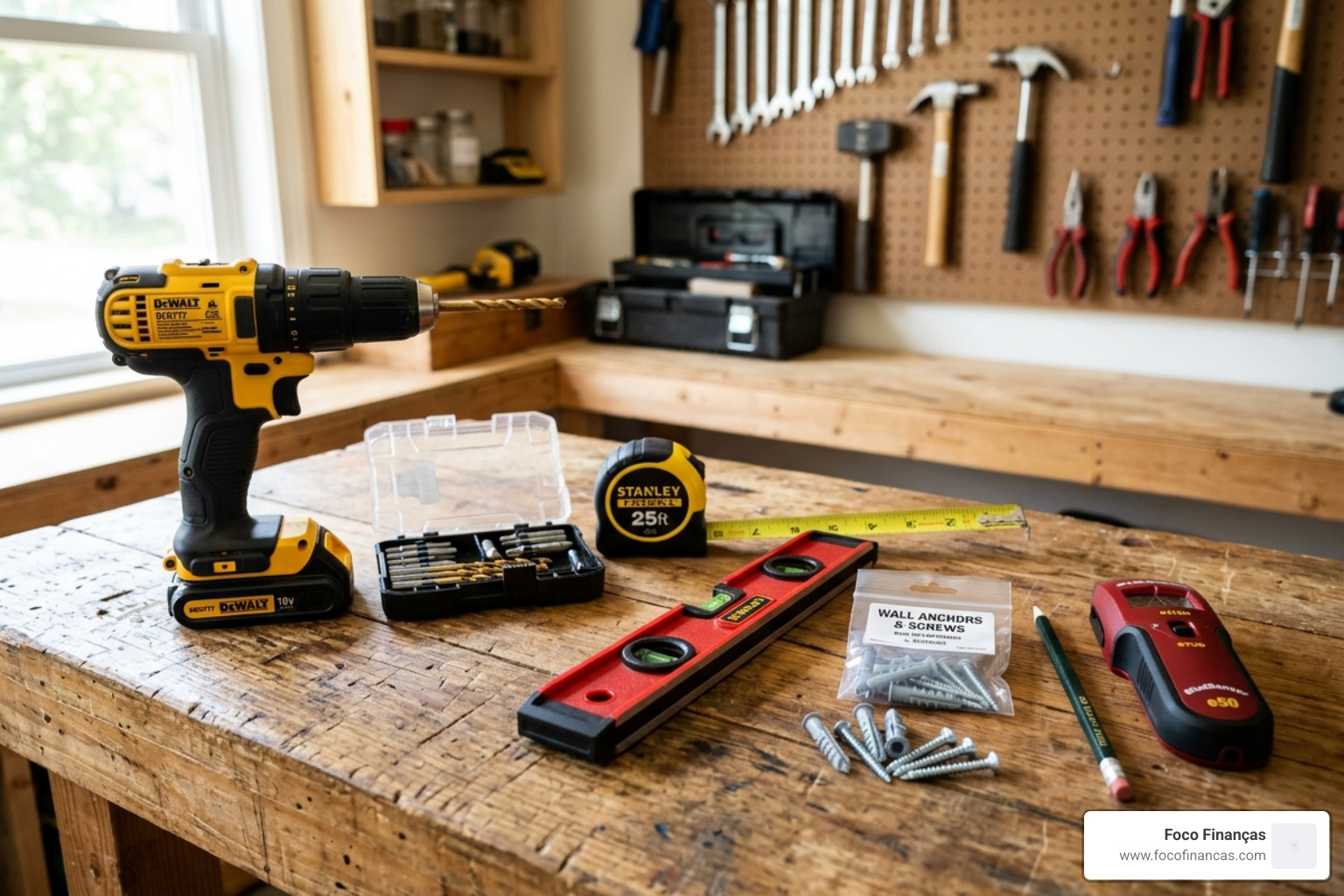 Required tools for LED mirror mounting including drill, level, and tape measure - how to install led mirror on wall