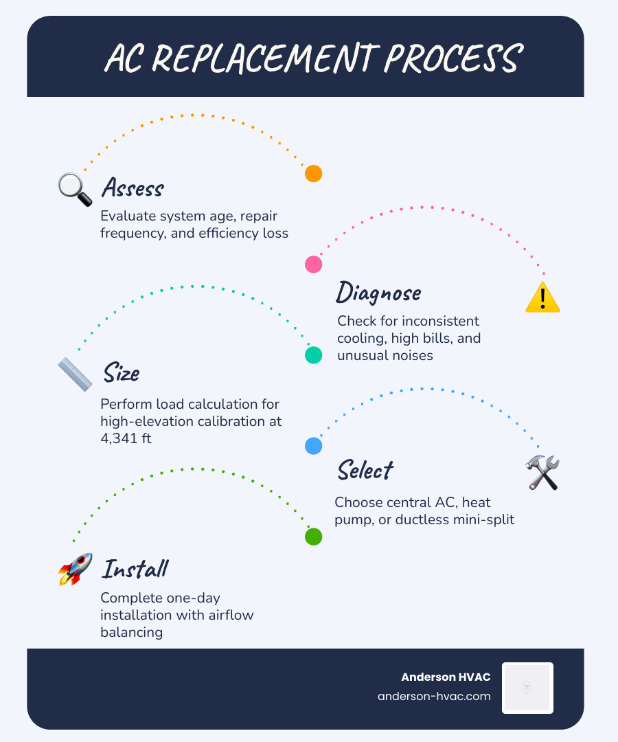 Step-by-step AC replacement process infographic for Pleasant View UT homeowners - ac replacement in pleasant view ut Step-by-step AC replacement process infographic for Pleasant View UT homeowners - ac replacement in pleasant view ut
