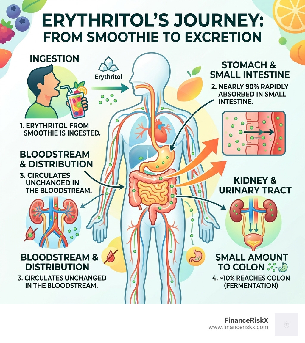 How erythritol is absorbed and excreted by the body, from ingestion to urinary excretion - erythritol in fruit smoothies
