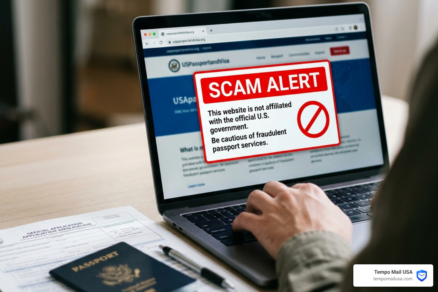 A person looking confused at a laptop screen while holding a credit card, representing a victim of a deceptive website