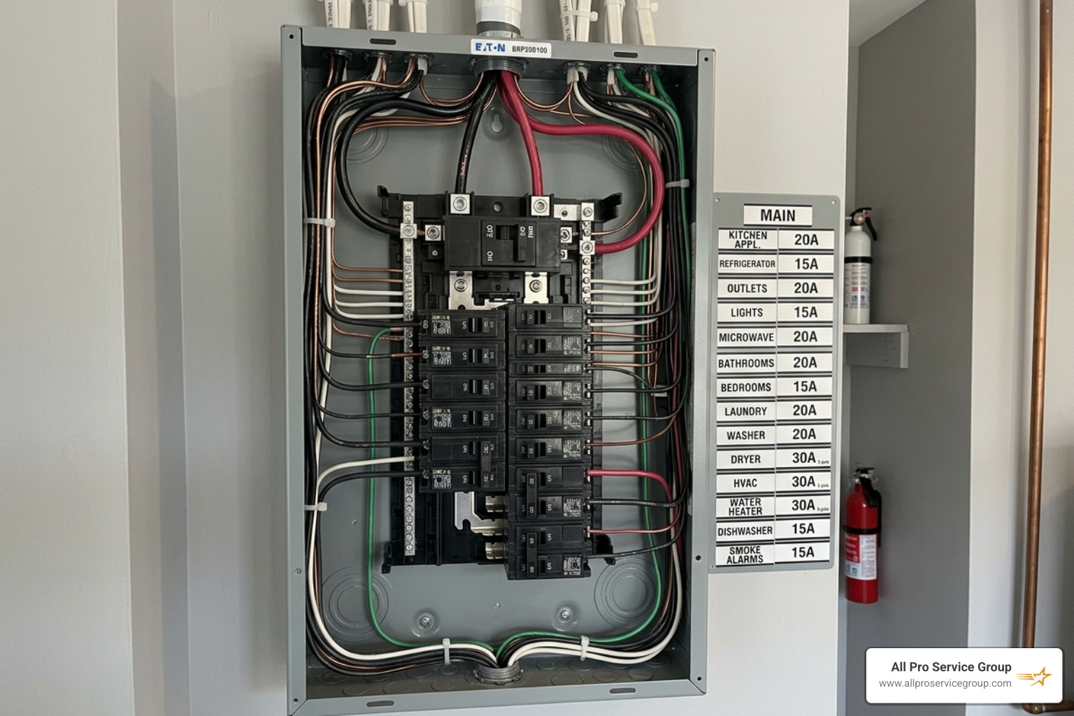 newly installed electrical panel with organized wiring and clearly labeled circuit breakers - electric services salt lake