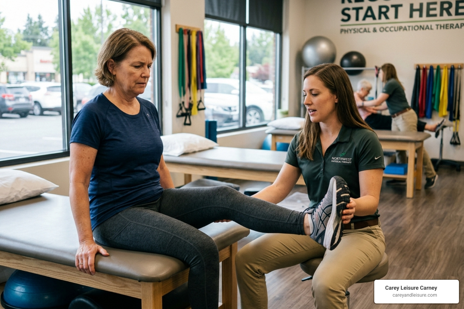 person in physical therapy recovering from car accident - compensation for pain and suffering after a car accident