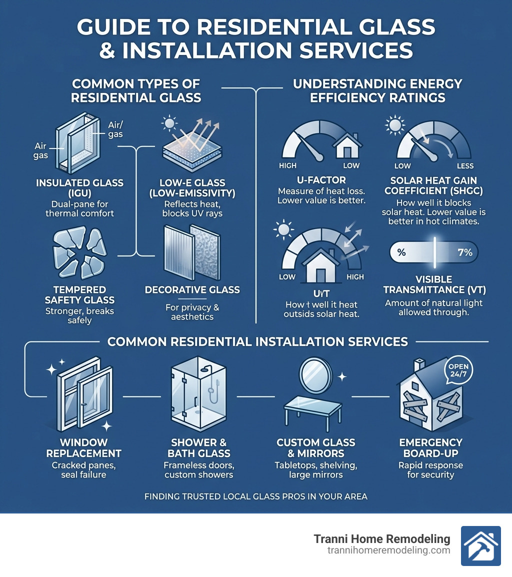 Types of residential glass, energy efficiency ratings, and common installation services explained - glass installers in my